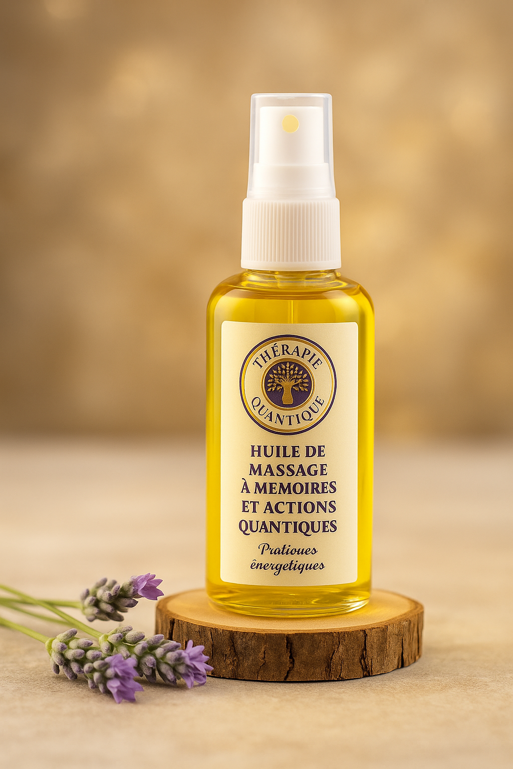 Huile de massage à mémoire et action quantique